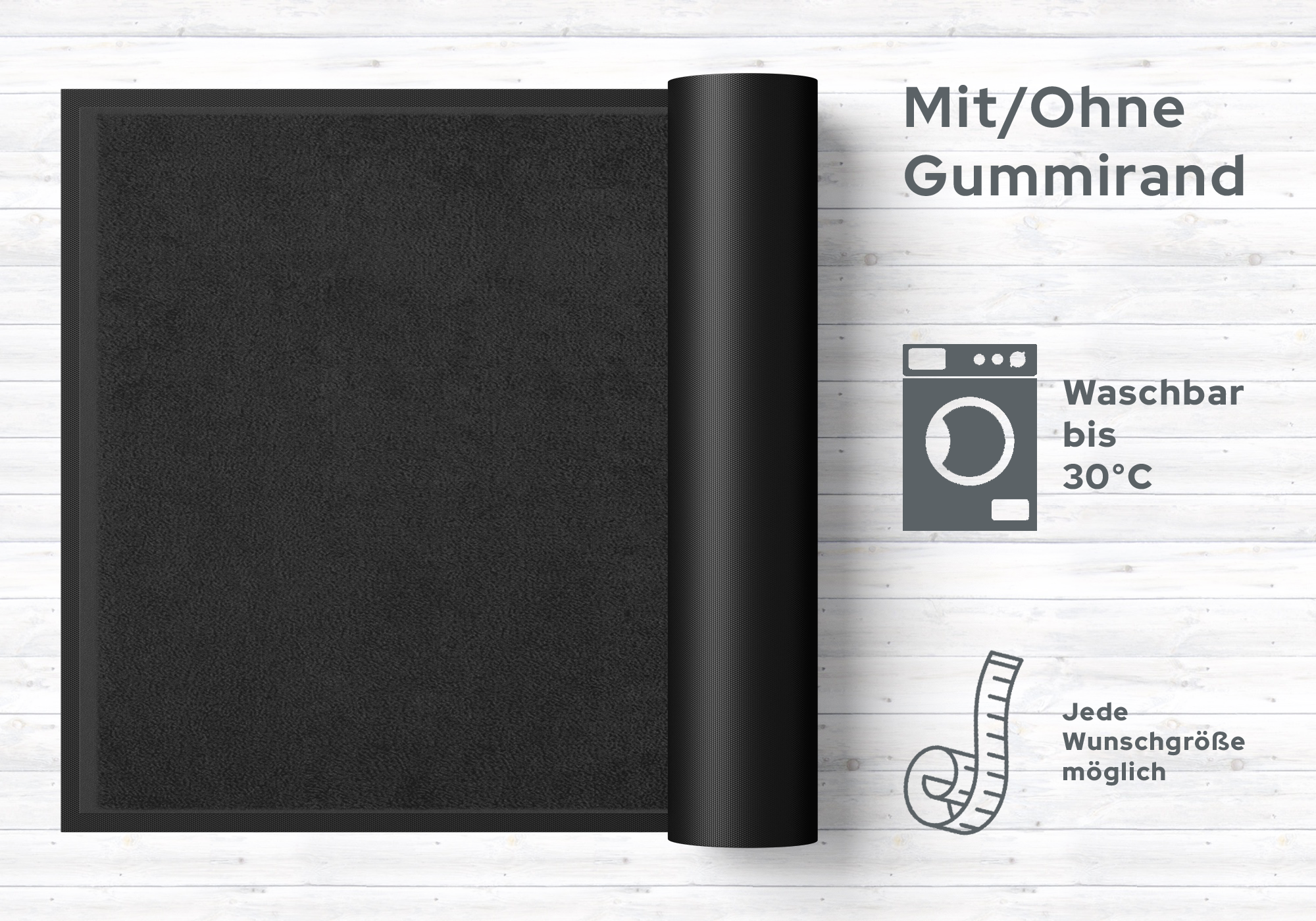 Fußmatte Neutral schwarz Farbe 001