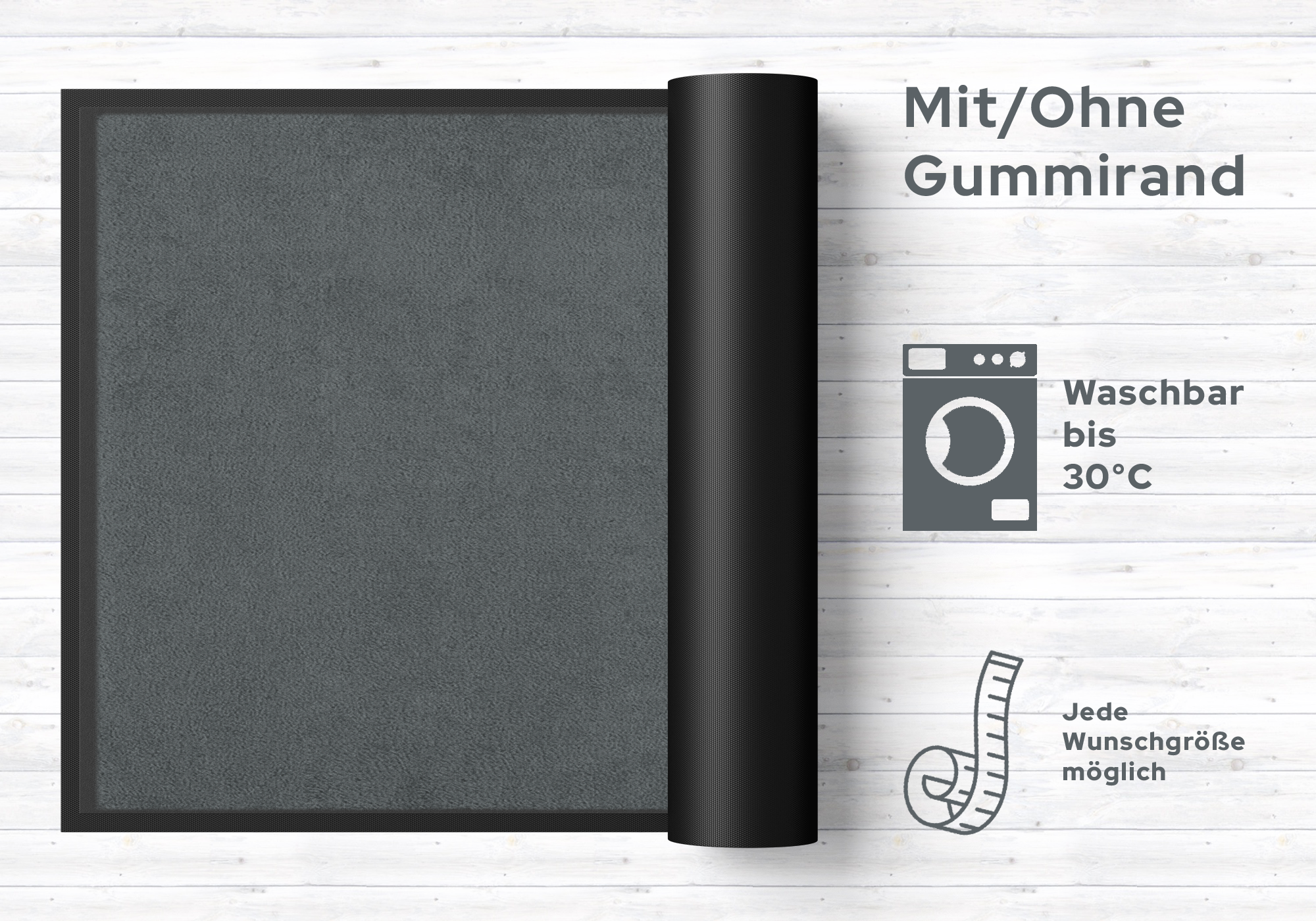 Fußmatte Neutral dunkelgrau Farbe 003