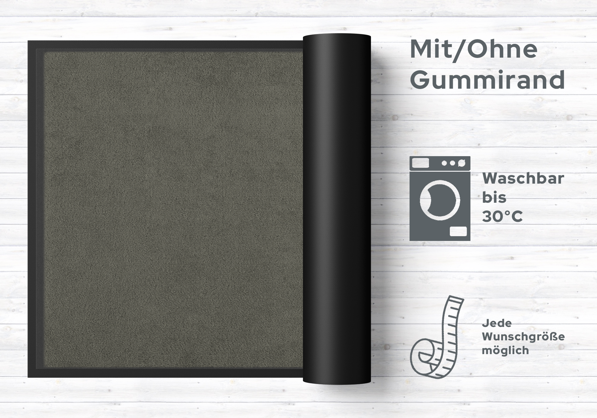 Fußmatte Neutral grau Farbe 004