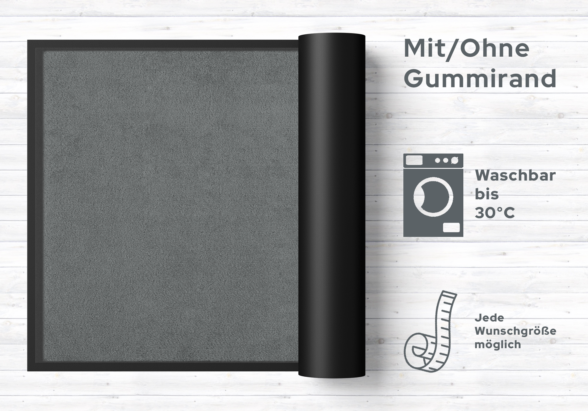 Fußmatte Neutral grau Farbe 005