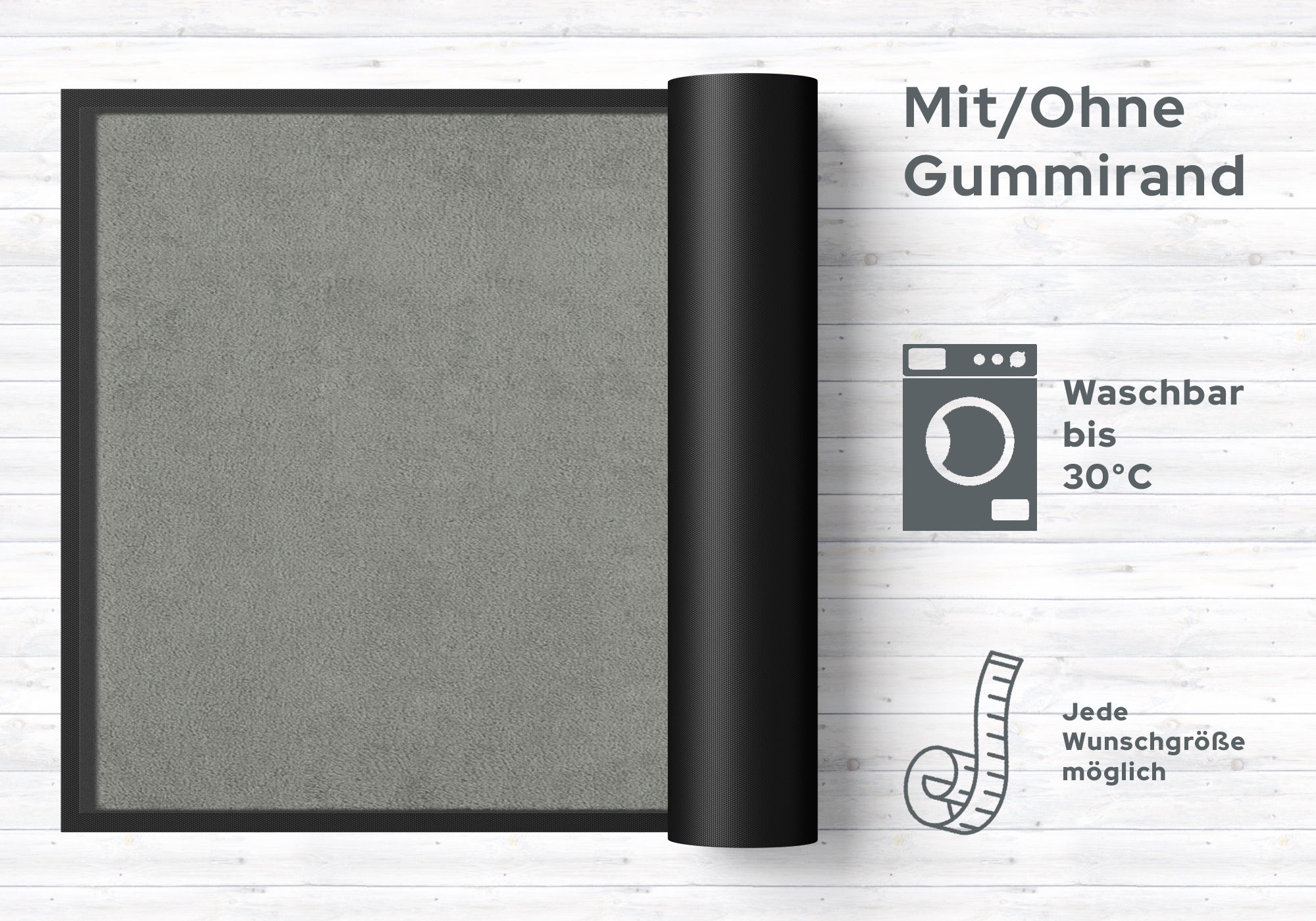 Fußmatte Neutral grau Farbe 007