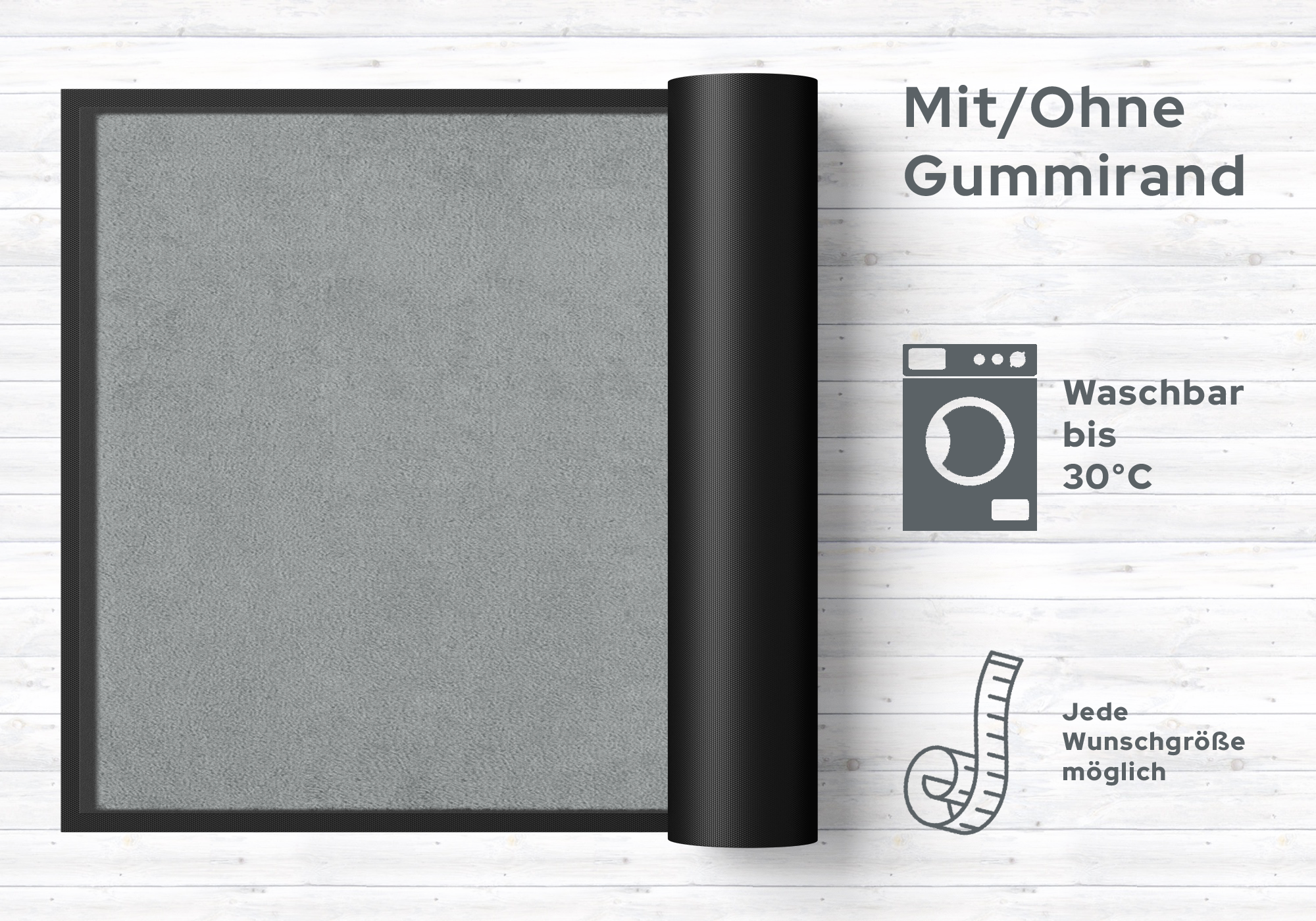 Fußmatte Neutral grau Farbe 008