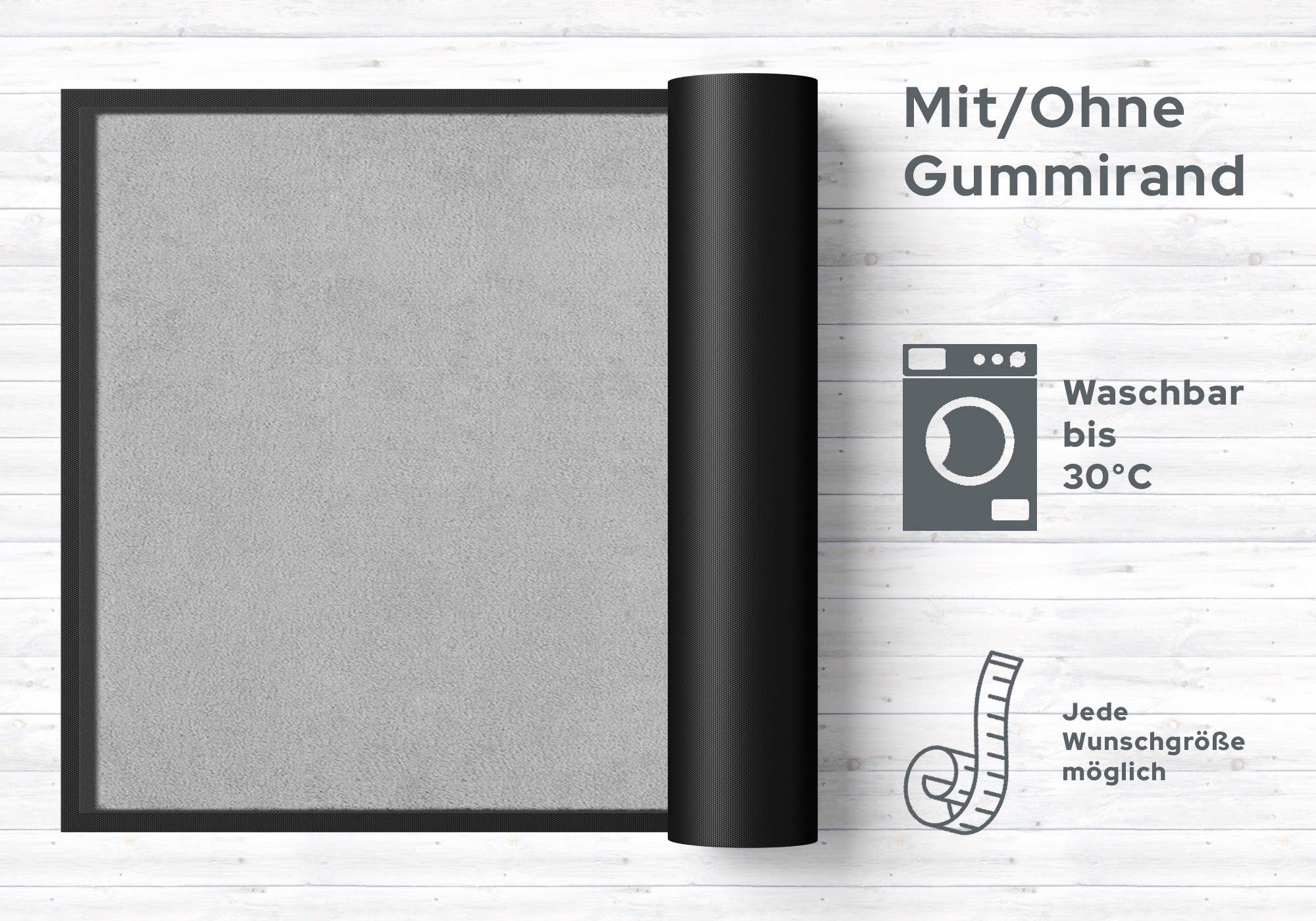 Fußmatte Neutral grau Farbe 010