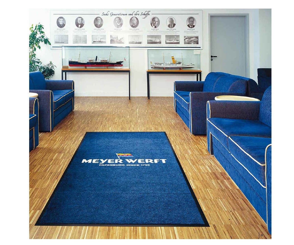 Eingangs-Logomatte mit eigenem Logo – bedruckte Schmutzfangmatte für Gewerbe