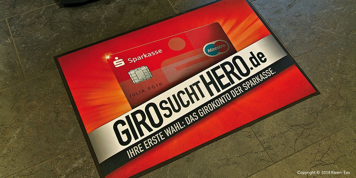 Premium-Logomatte mit Logo – hochwertige bedruckte Schmutzfangmatte für Unternehmen