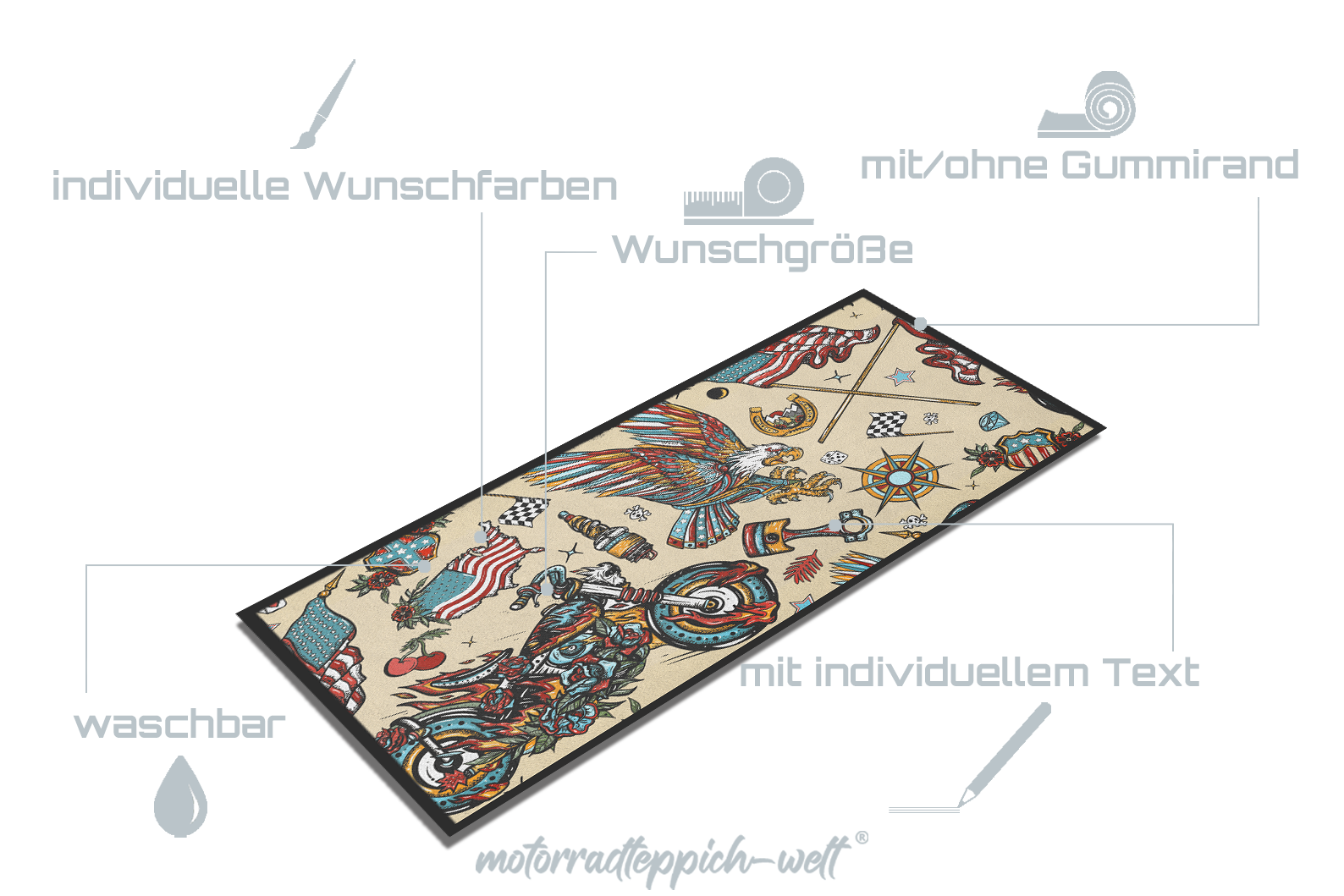 Motorradteppich B1009