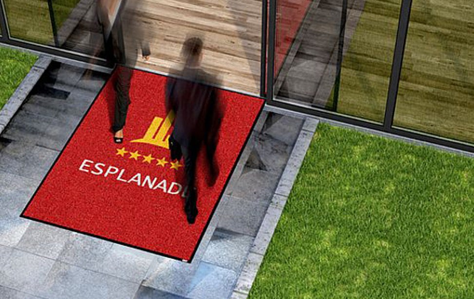 Logomatte mit Logodruck – individuell bedruckte Werbematte für Geschäftskunden