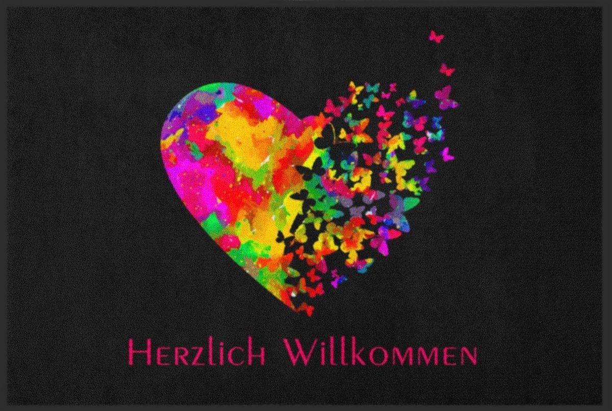Fussmatte Herzlich Willkommen Herz 4086